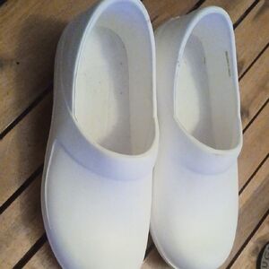 Womens White Slip-On Shoes Crocs Nurse Shoes